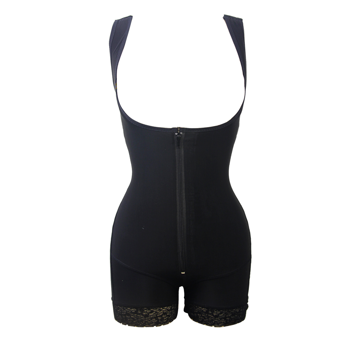 F3235-2 Short Sexy Zip Waist Cincher Jumpsuit Corset